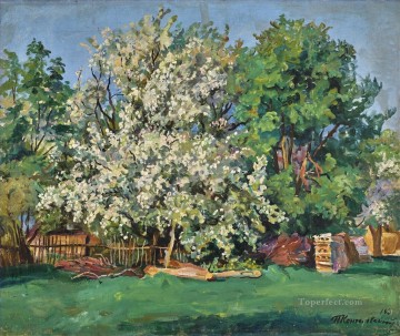 ペトル・ペトロヴィッチ・コンチャロフスキー Painting - 開花したリンゴの木 ペトル・ペトロヴィッチ・コンチャロフスキー